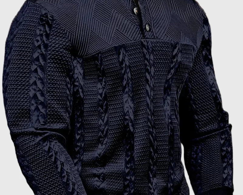 Dawson - Svetr s dlouhým rukávem Henley s pruhy