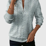 Amalie - Pletený svetr s copánkovým vzorem na zip