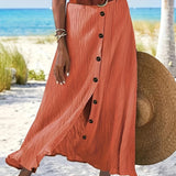 Poloprůhledná midi sukně s rozparkem