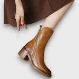 Garciel – Černé kožené kotníkové boty s pohodlným podpatkem, elegantní a nadčasové