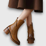 Garciel – Černé kožené kotníkové boty s pohodlným podpatkem, elegantní a nadčasové