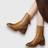 Garciel – Černé kožené kotníkové boty s pohodlným podpatkem, elegantní a nadčasové