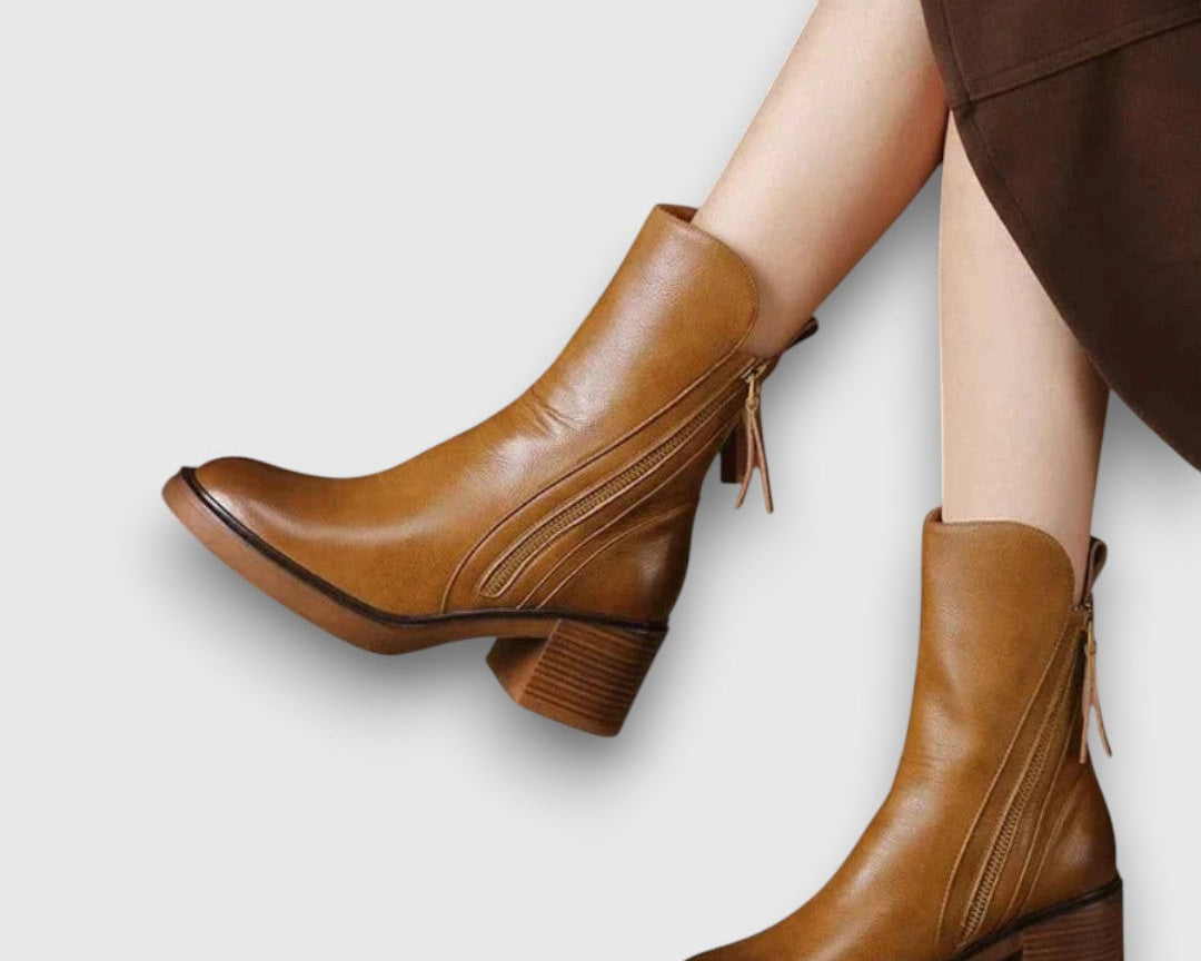 Garciel – Černé kožené kotníkové boty s pohodlným podpatkem, elegantní a nadčasové