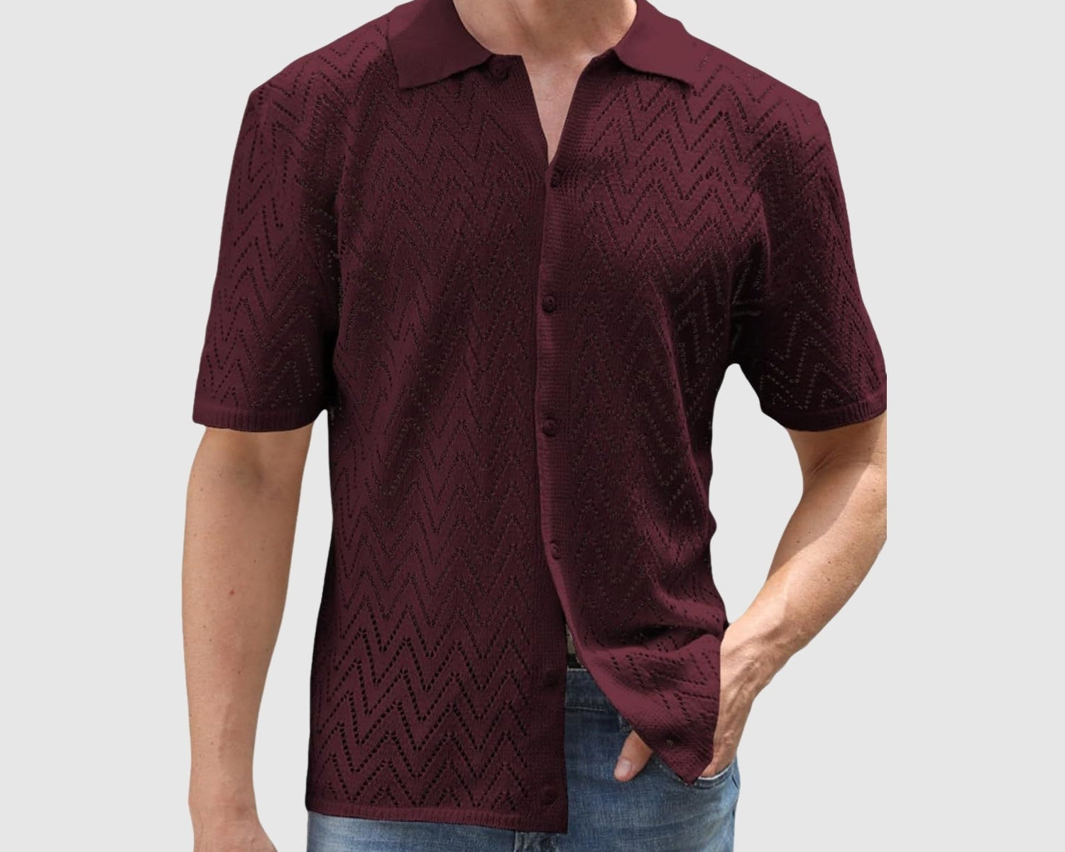 Libuše – Pletená košile se vzorem ve tvaru cikcaků