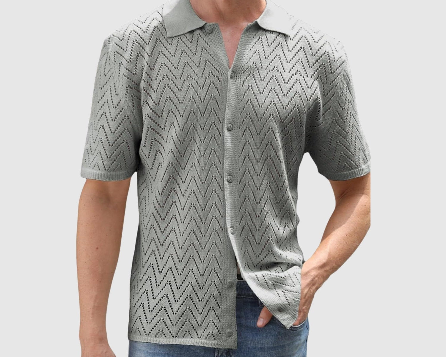 Libuše – Pletená košile se vzorem ve tvaru cikcaků