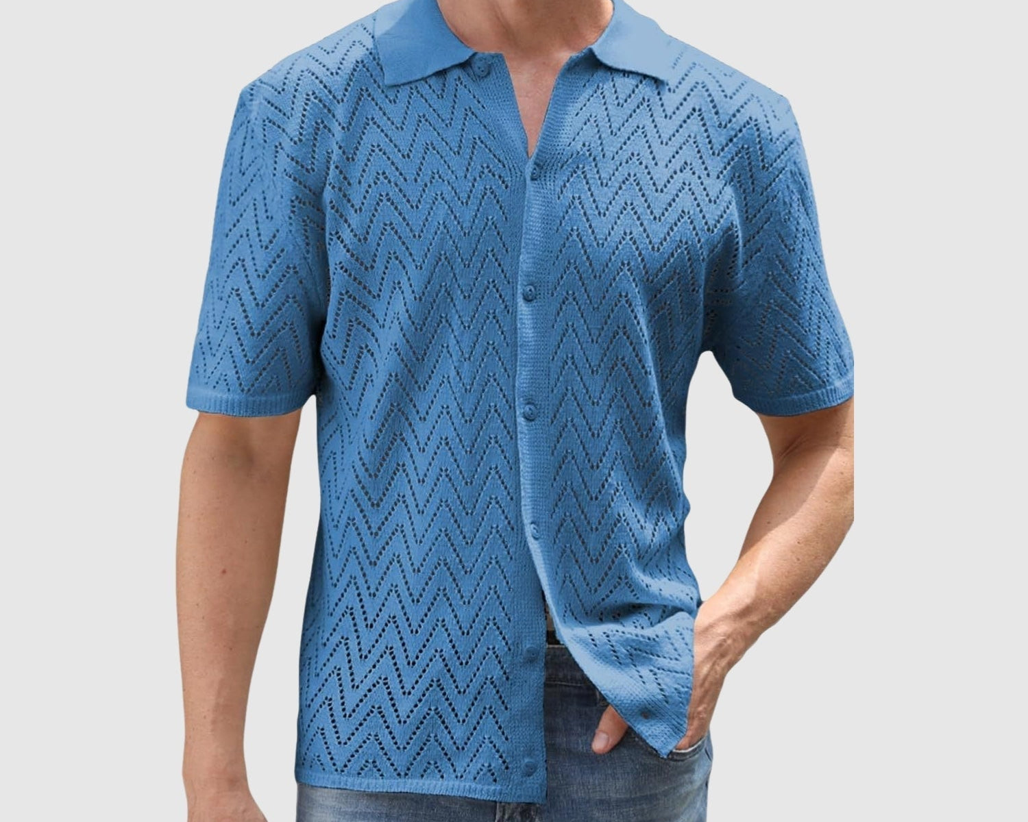 Libuše – Pletená košile se vzorem ve tvaru cikcaků