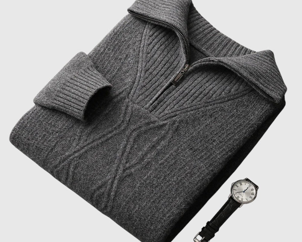 Svetr na zip z merino vlny Perla-Taranto