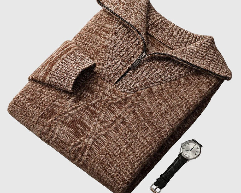 Svetr na zip z merino vlny Perla-Taranto