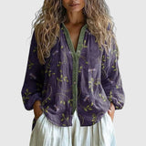 Ambre - Vintage Košile s Tiskem Listů