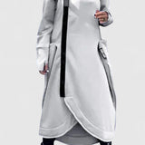 MARIE-Dlouhý kabát s kapucí a zipem