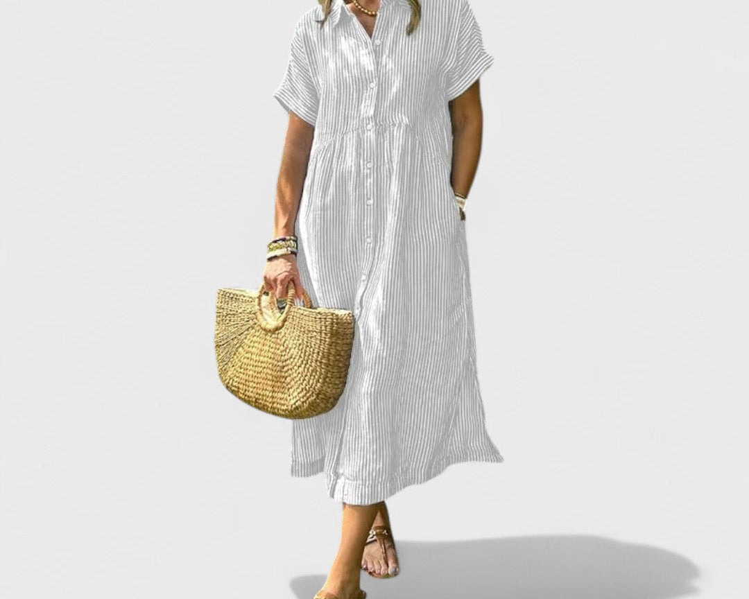 Angela - Vzdušné Pruhované Šaty