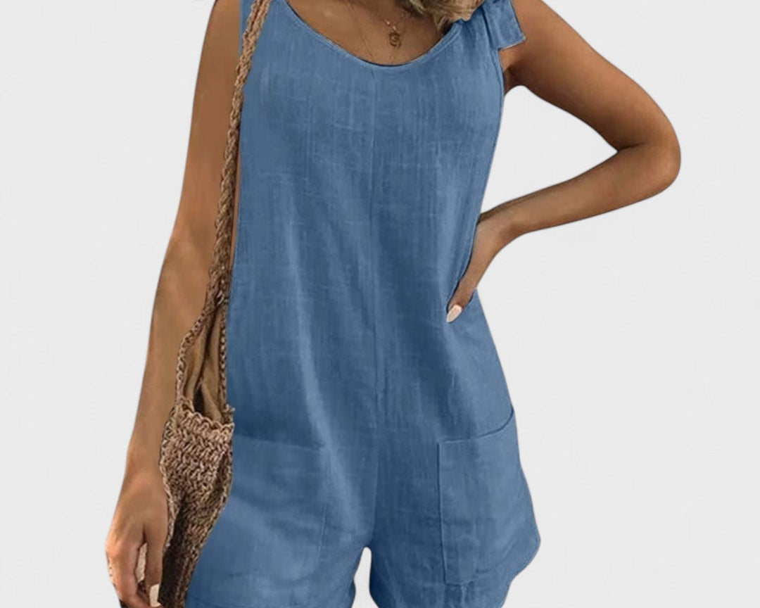 Ema - Bezramenný Overal z Bavlny a Lnu