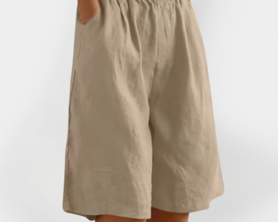 Lněné šortky s kapsami