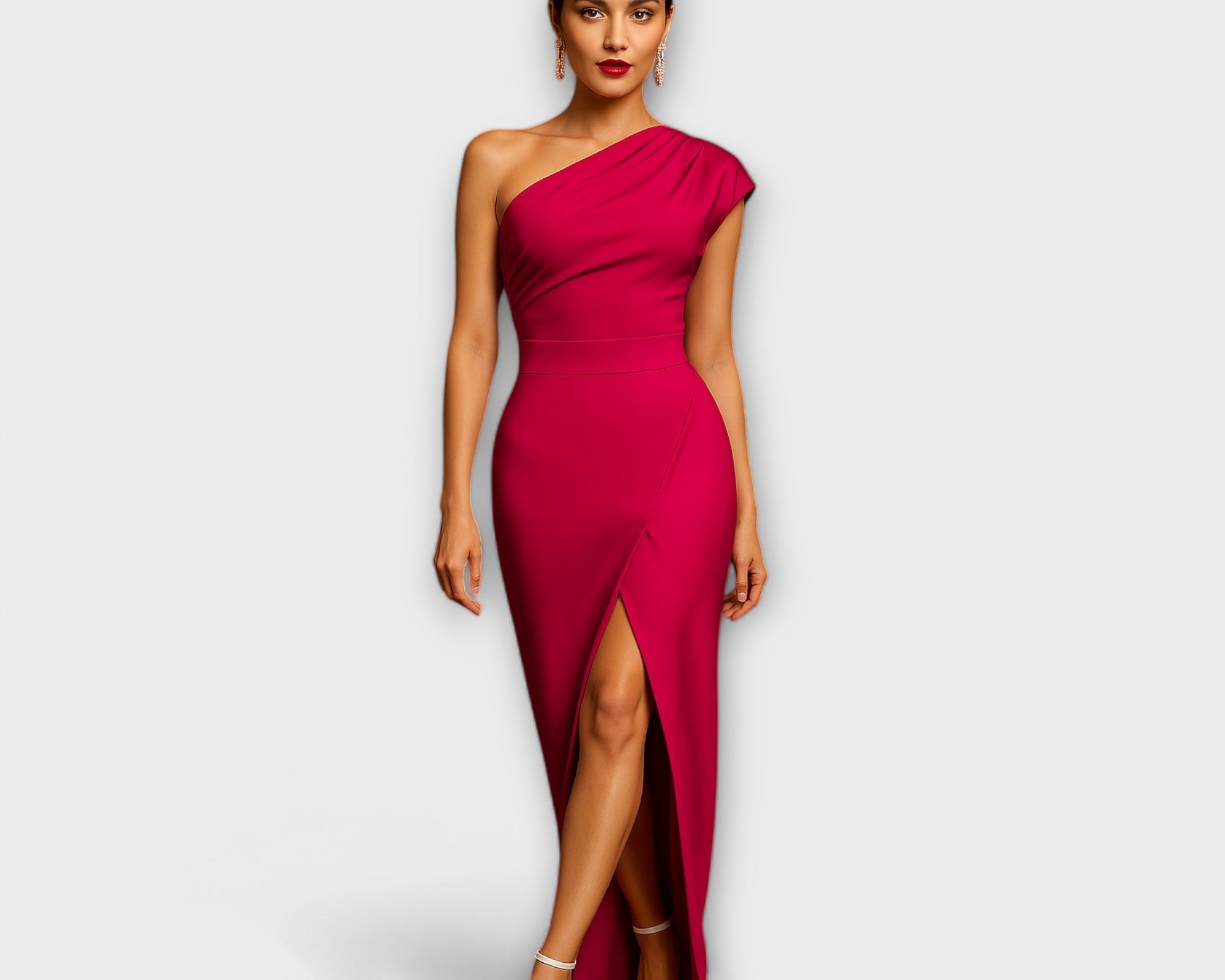 Elegantní asymetrické večerní šaty