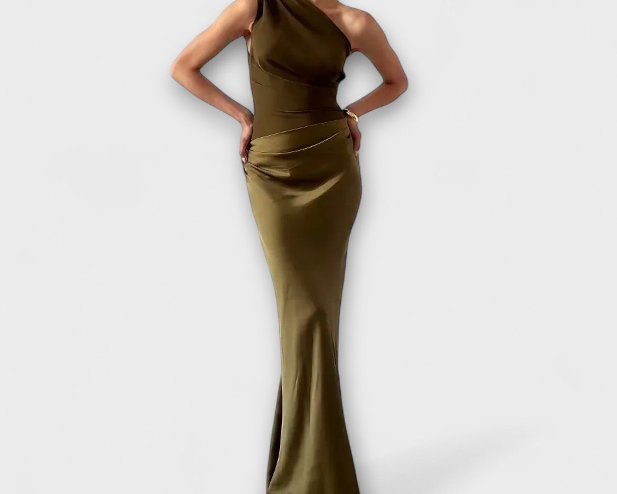 Elegantní maxi šaty s jedním ramenem