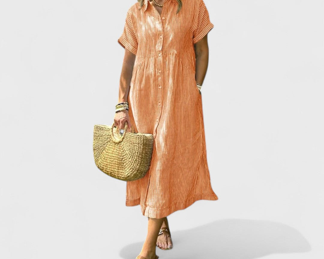 Angela - Vzdušné Pruhované Šaty