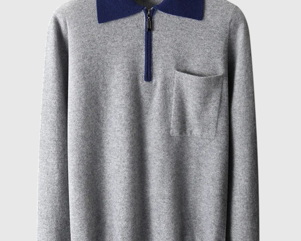 Perla - Polo Castelle se zipem z kašmíru