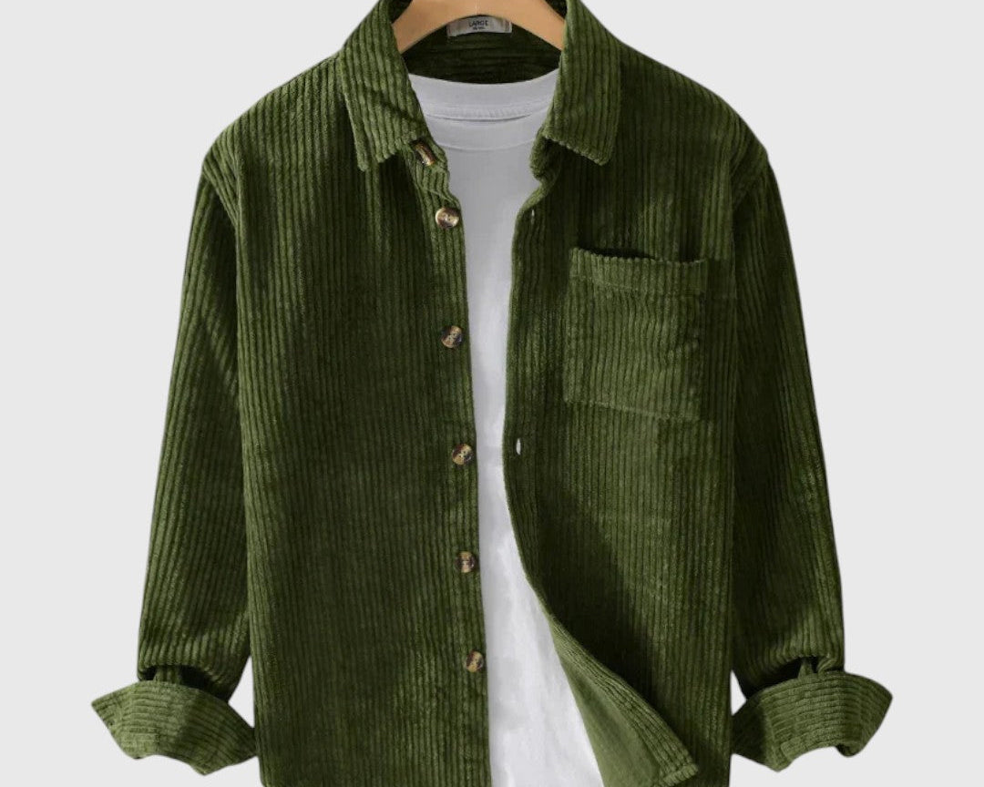 Rafael | Hnědá manšestrová košile