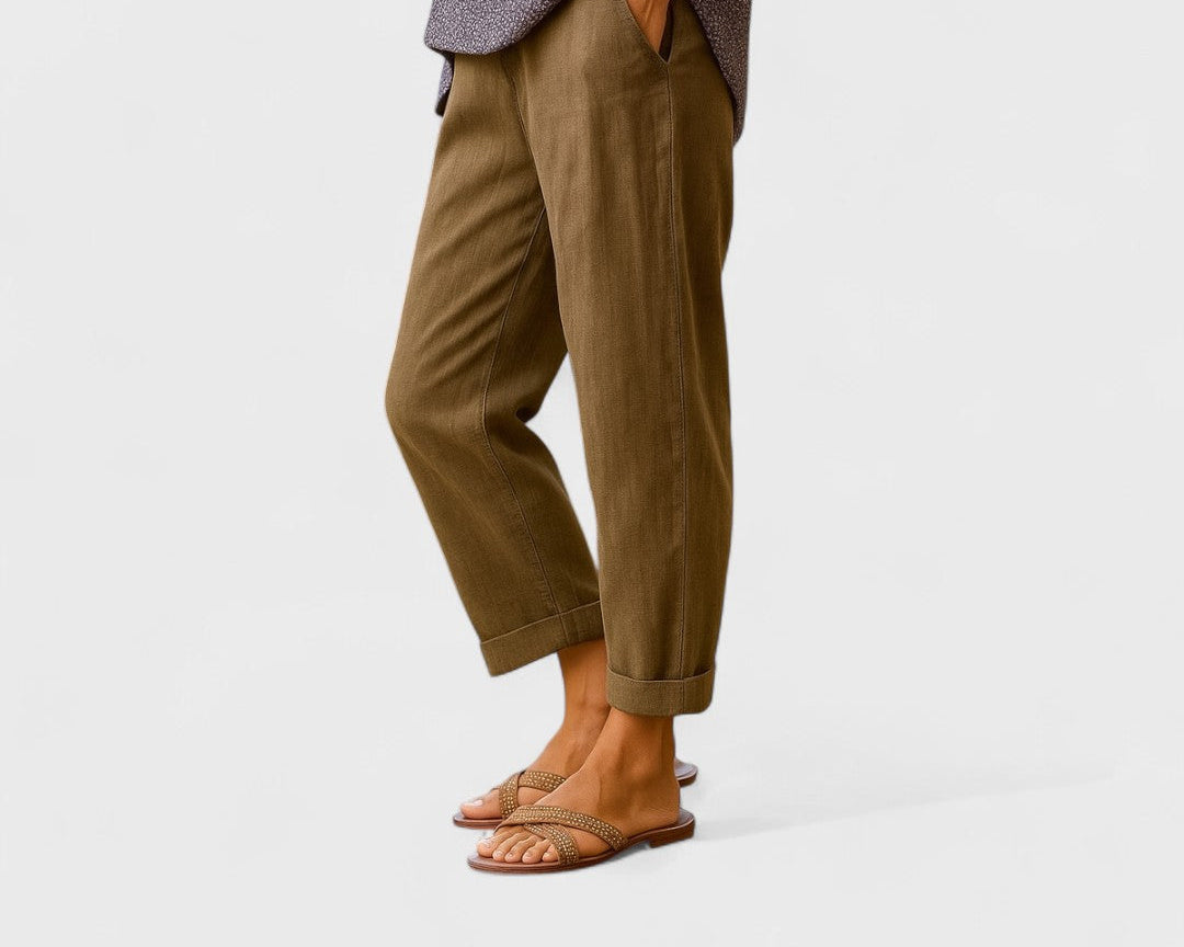 Otýlie - Letní Kalhoty z Lnu a Bavlny