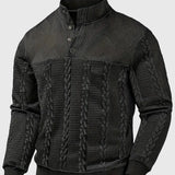 Dawson - Svetr s dlouhým rukávem Henley s pruhy