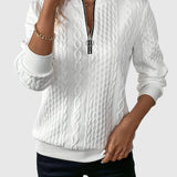 Amalie - Pletený svetr s copánkovým vzorem na zip