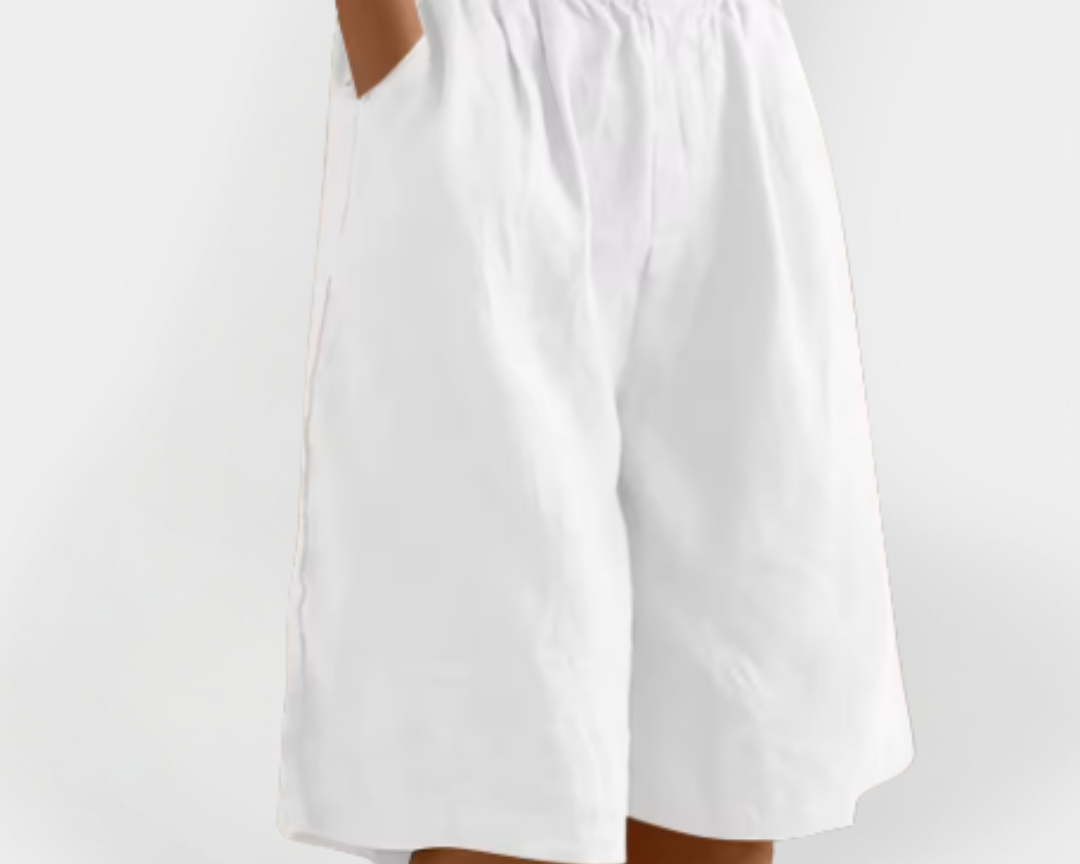 Lněné šortky s kapsami