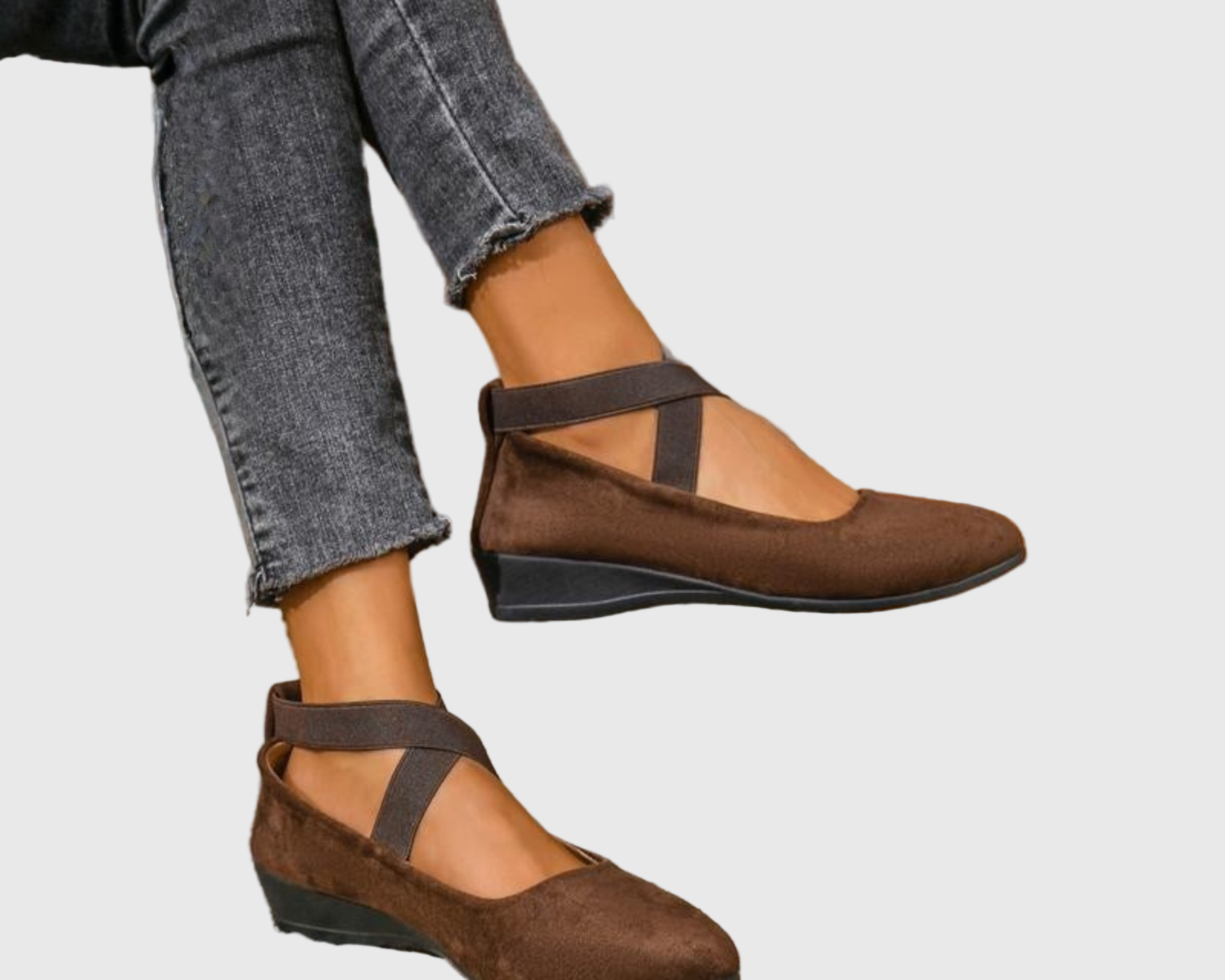 ANGEL - Pohodlné uzavřené klínové boty na slip