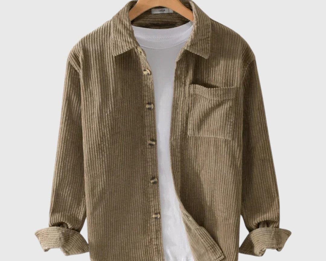 Rafael | Hnědá manšestrová košile