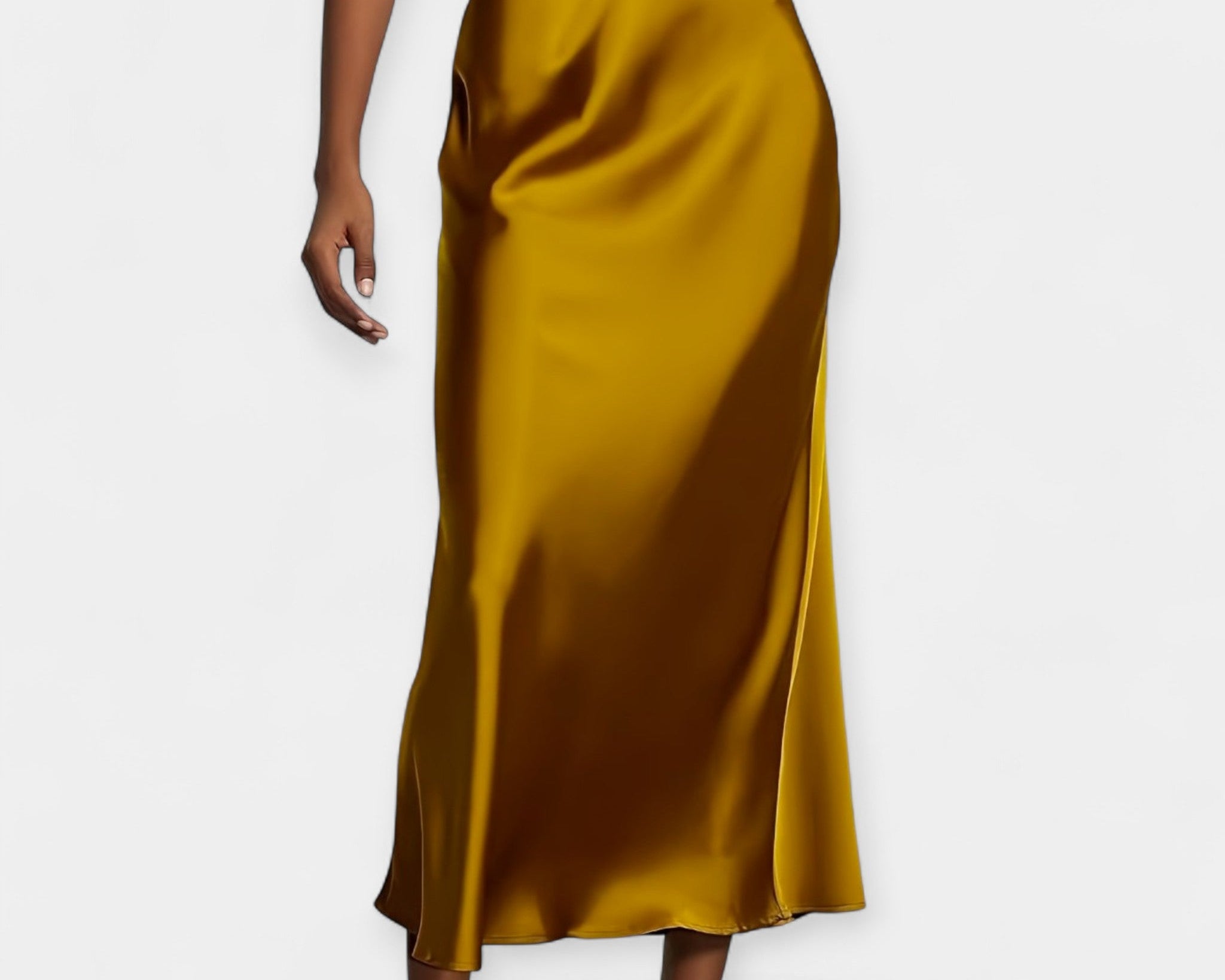 Vysoká střední midi sukně