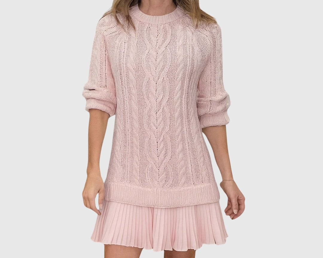 Eliška - Svetrové šaty s plisovanou sukní