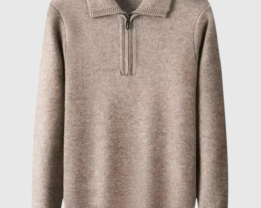 Perla- Kašmírový svetr se čtvrtým zipem Gstaad