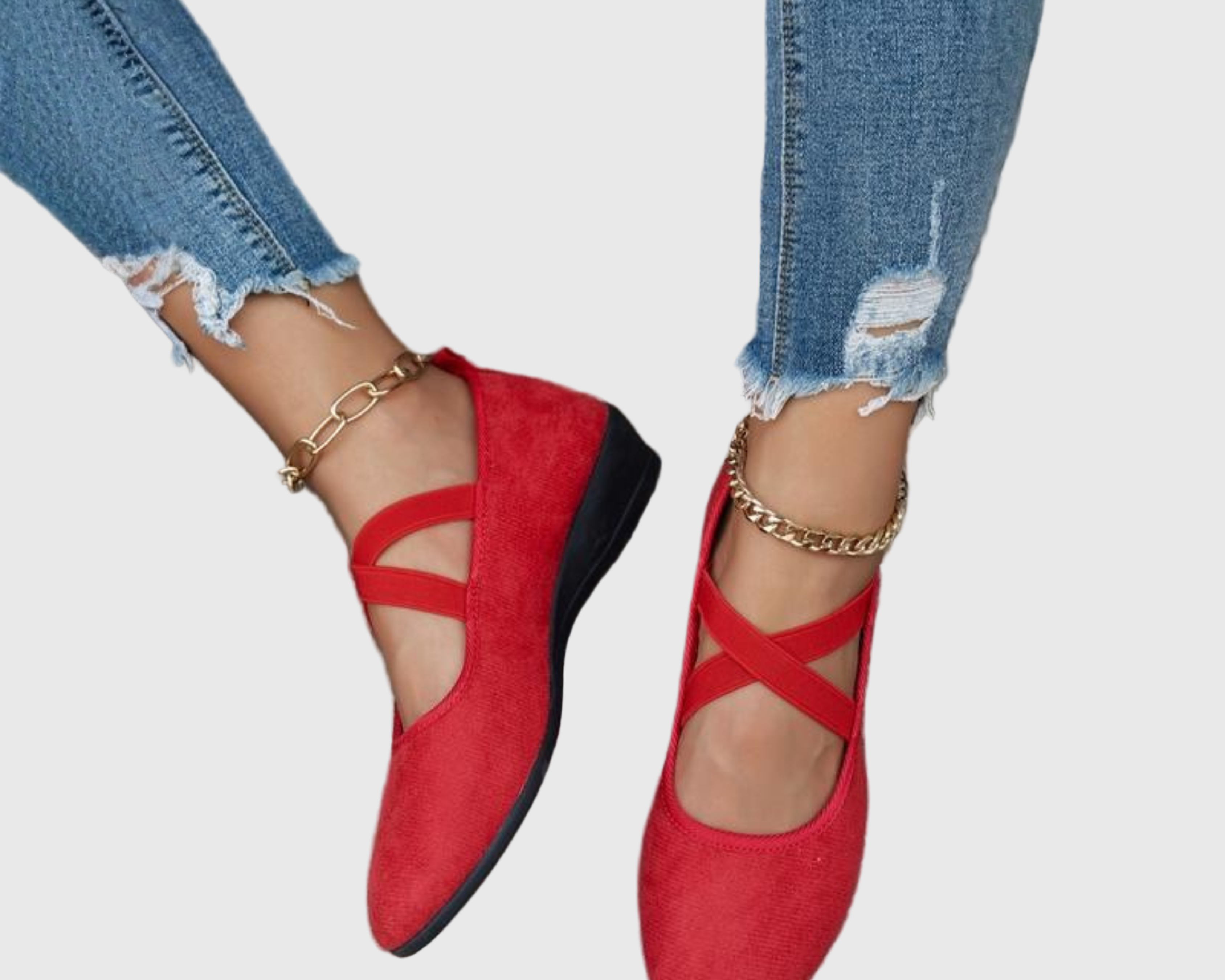 ANGEL - Pohodlné uzavřené klínové boty na slip