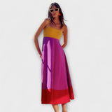 Šaty s ramínky ve stylu bareevného bloku