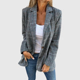 Brenda - Elegantní Blazer s Kostkovaným Vzorem