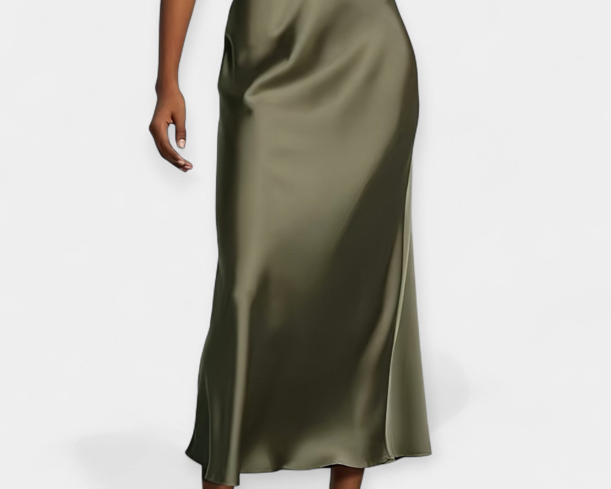 Vysoká střední midi sukně