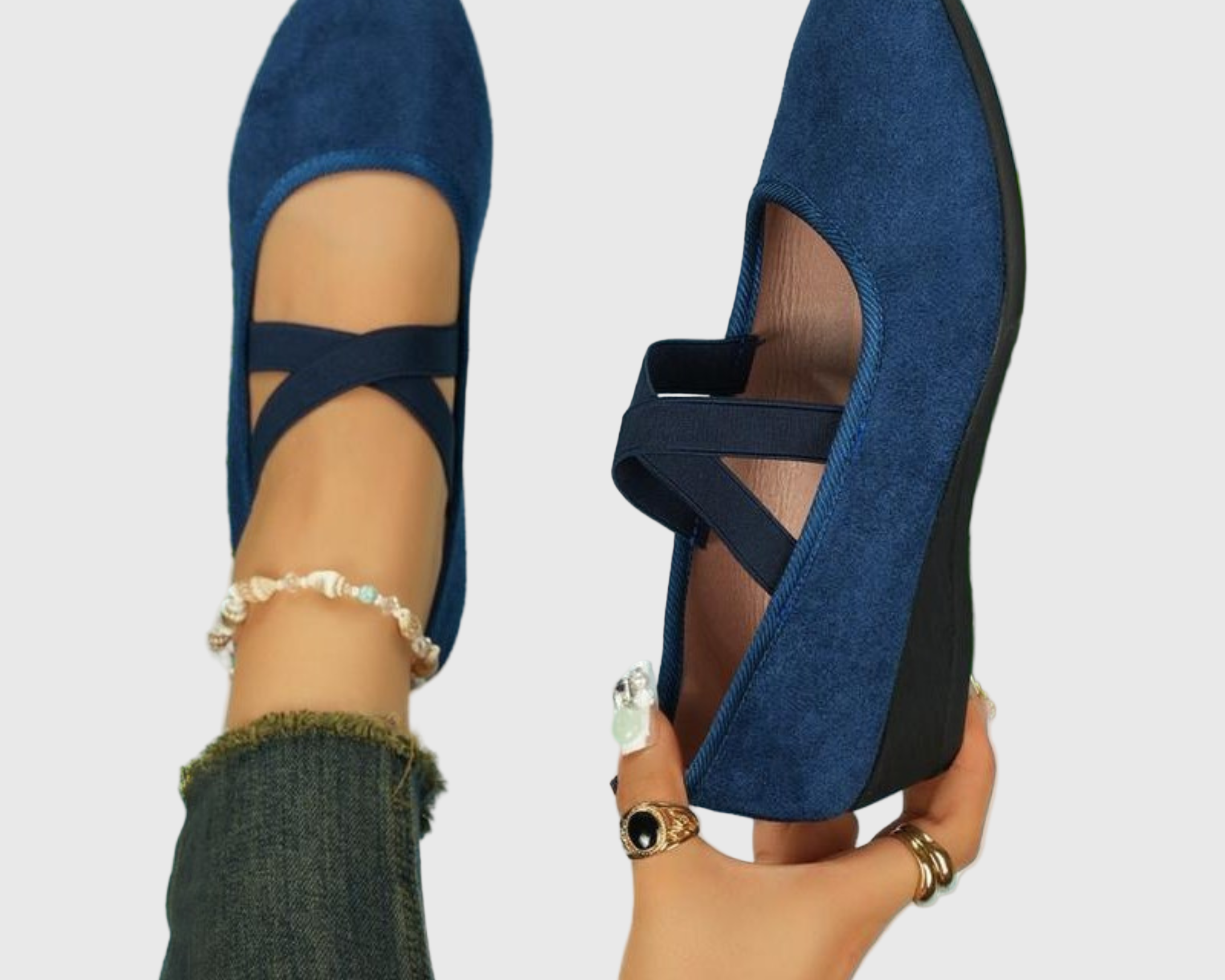 ANGEL - Pohodlné uzavřené klínové boty na slip