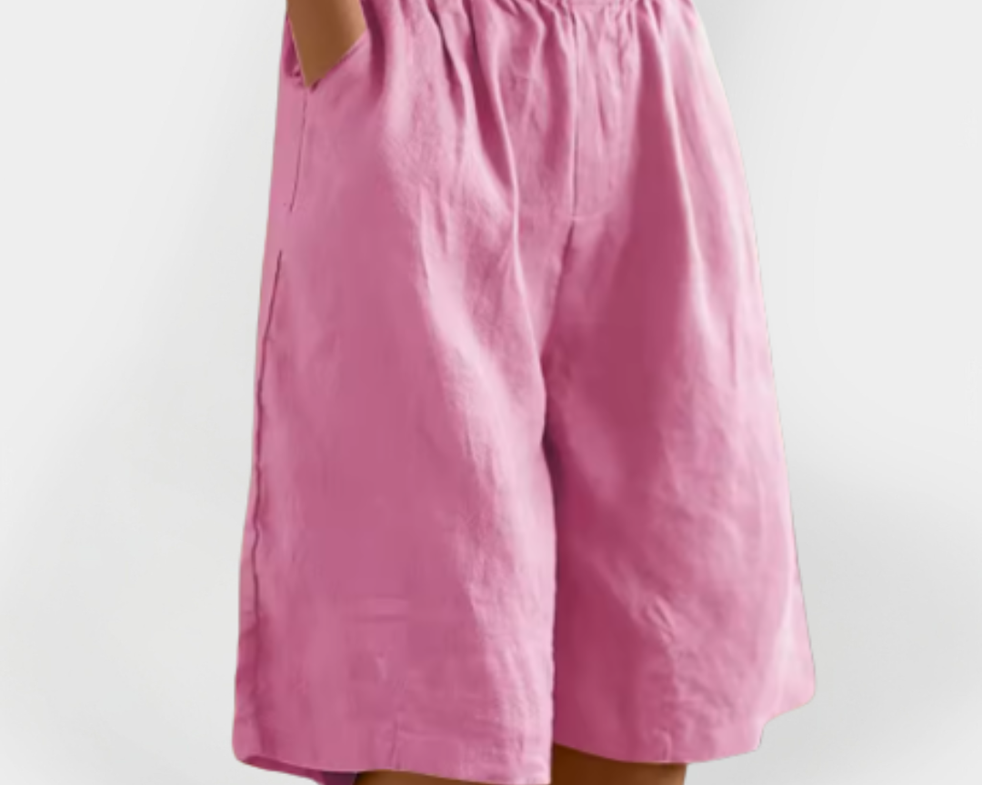 Lněné šortky s kapsami