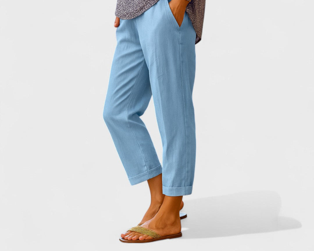 Otýlie - Letní Kalhoty z Lnu a Bavlny