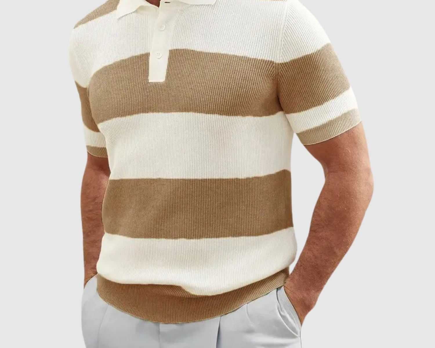 Libuše – Žebrované polo tričko s pruhy