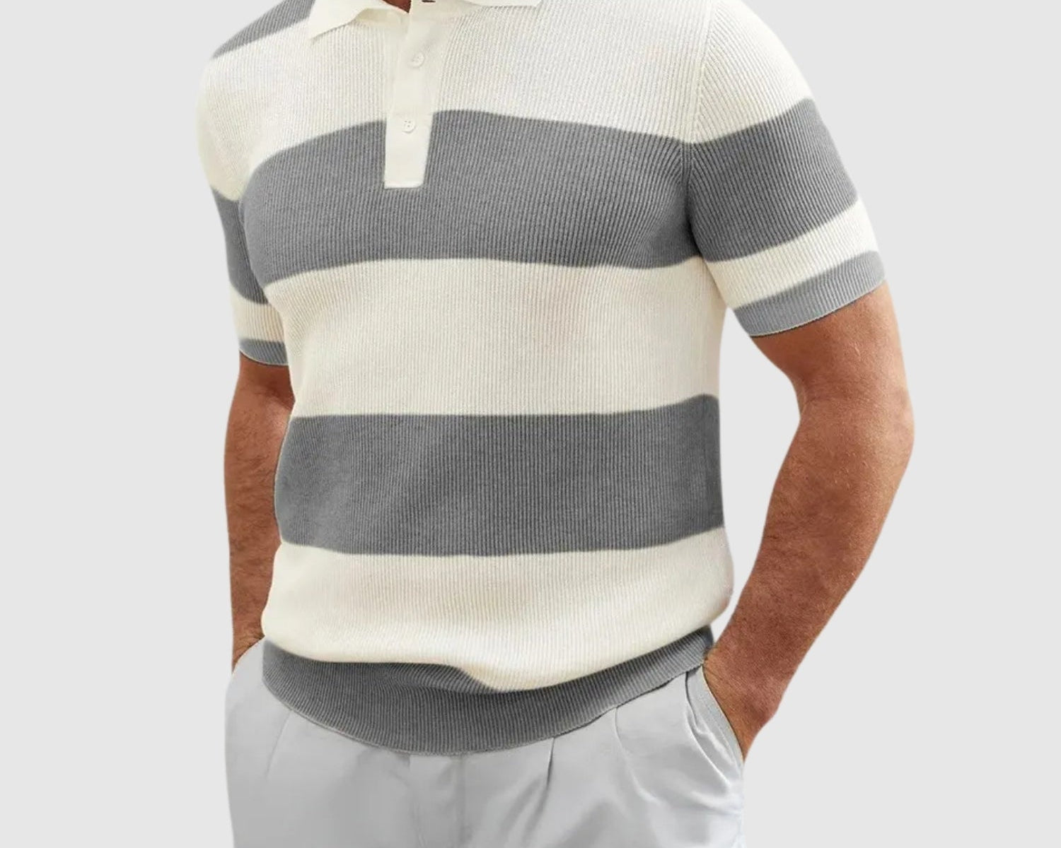 Libuše – Žebrované polo tričko s pruhy