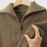 Svetr na zip z merino vlny Perla-Taranto