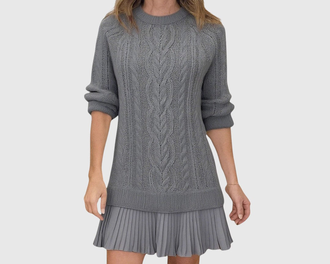 Eliška - Svetrové šaty s plisovanou sukní