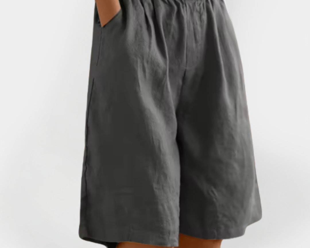 Lněné šortky s kapsami