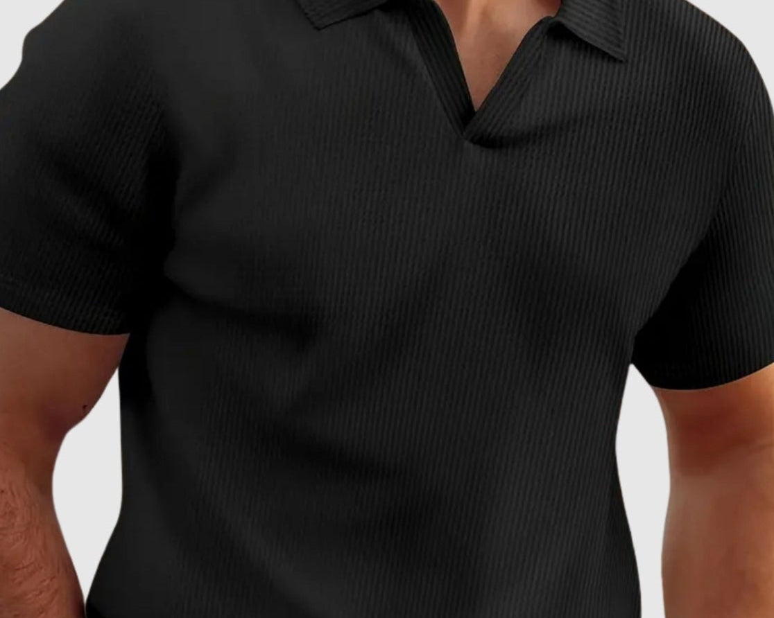 Libuše– Žebrované tričko s výstřihem do V