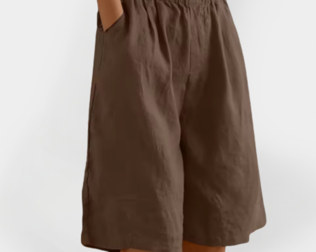 Lněné šortky s kapsami