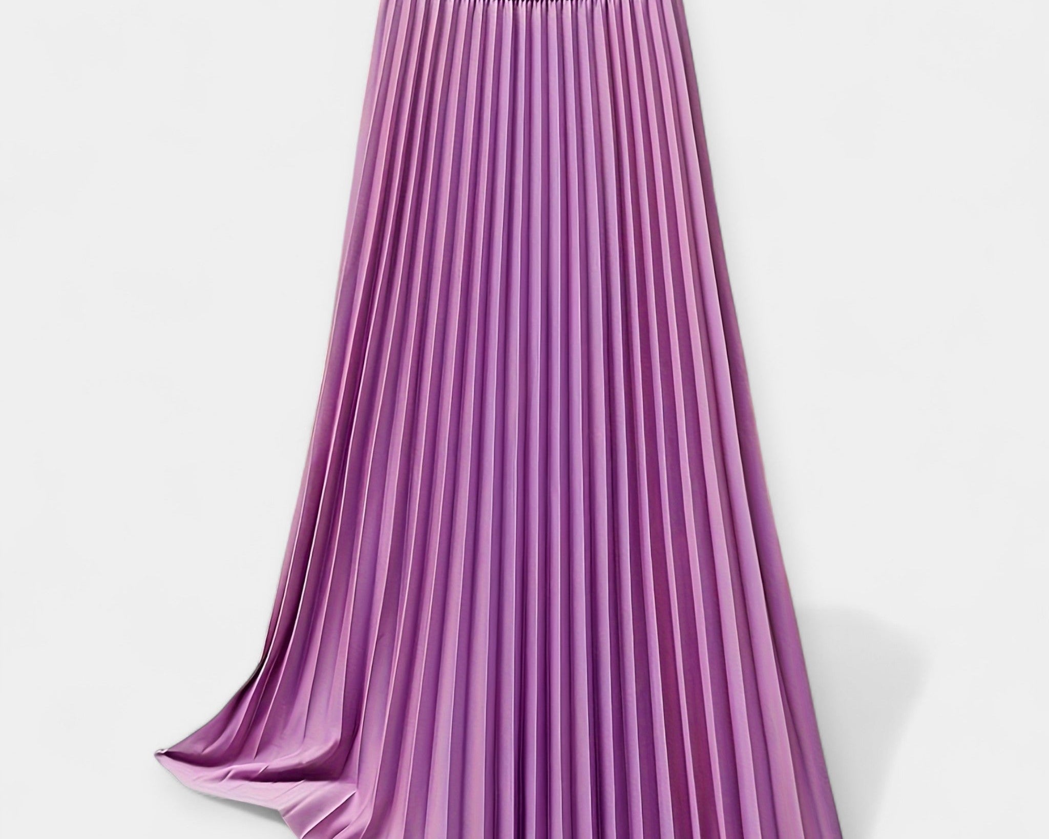 Dlouhá plisovaná saténová sukně