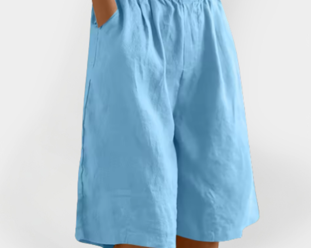 Lněné šortky s kapsami