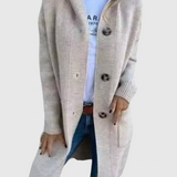 Giselle – Dlouhý pletený kabát s kapucí