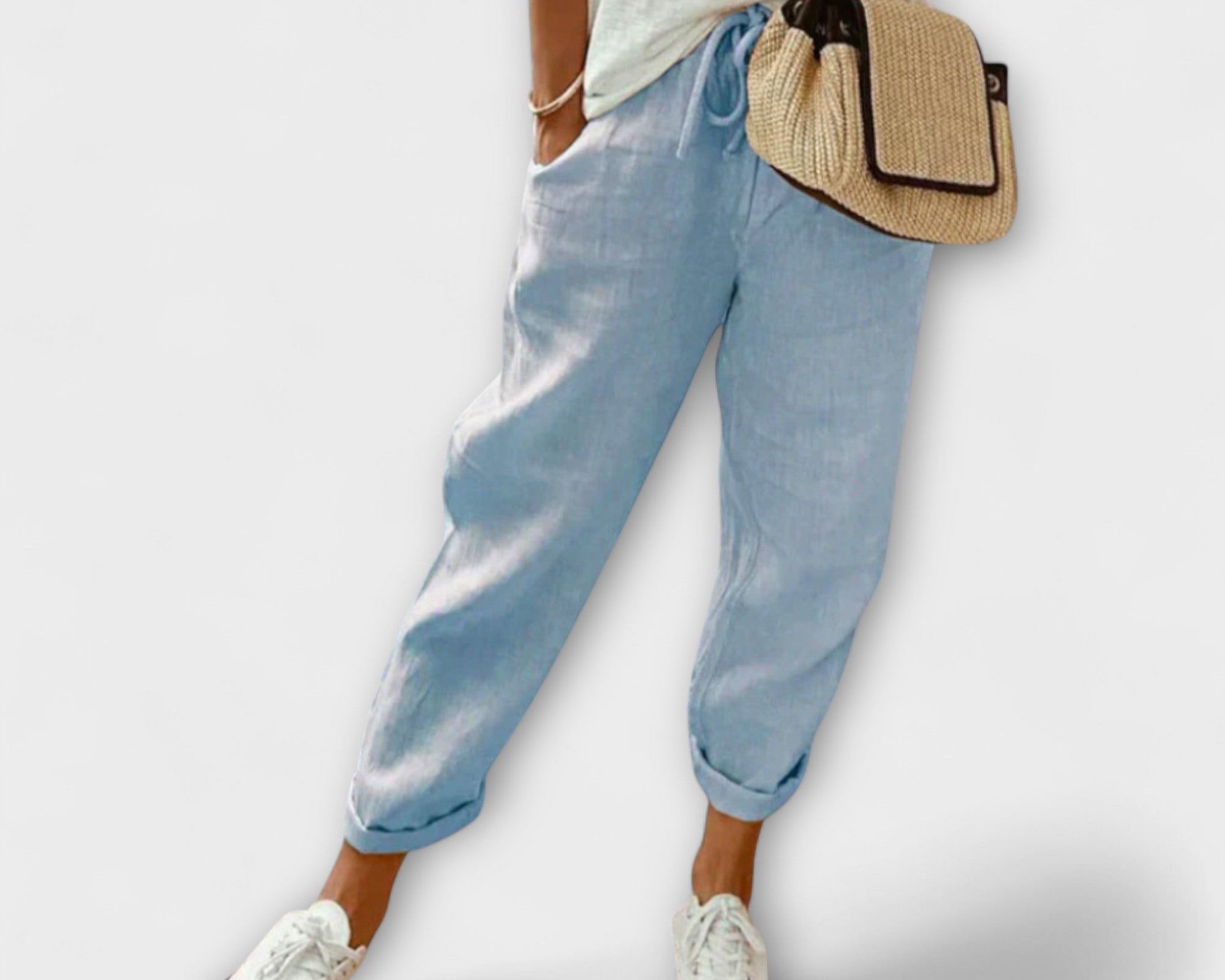 Bibi - Módní a pohodlné lněné kalhoty