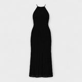 Adeline - Dlouhé šaty s ohlávkou výstřihem